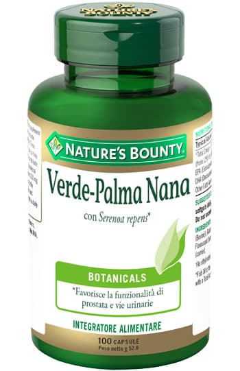 Nature's Bounty Verde-Palma Nana Integratore Prostata 100 Capsule