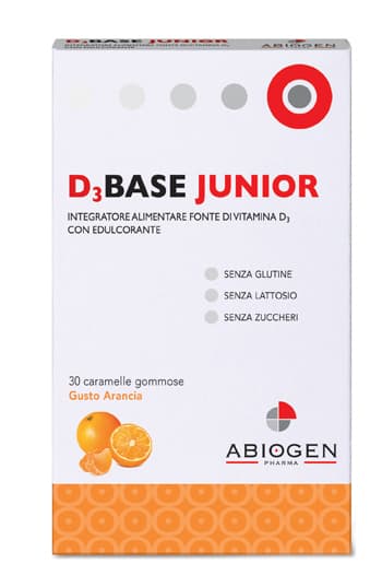 D3Base Junior Integratore Alimentare 30 Caramelle Arancia