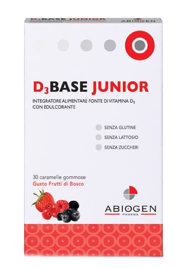 D3Base Junior Integratore Alimentare 30 Caramelle Frutti Di Bosco