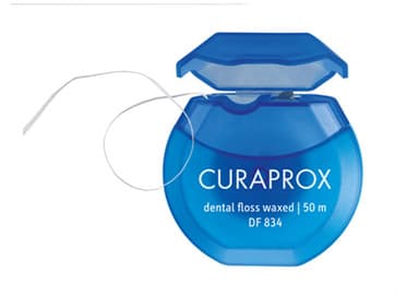Curaprox Dental Floss Waxed Df 834 Filo Interdentale Cerato All'Aroma Di Menta 50 Metri