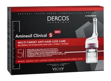 Vichy Dercos Aminexil Intensive 5 Uomo Trattamento Anti Caduta Multiazione 42 Fiale