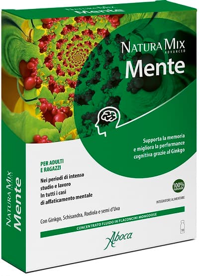 Aboca Natura Mix Advanced Mente Concentrato Fluido Integratore Funzioni Cognitive 10 Flaconcini