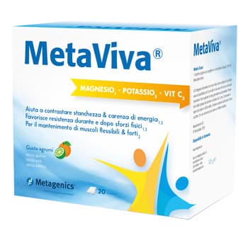 Metaviva Magnesio Potassio Vitamina C Integratore Energetico 20 Bustine