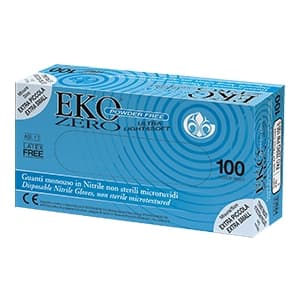 Guanto Monouso in Nitrile Blu Superficie Microruvida Eko Zero pw Senza Polvere Misura 7 Small 100 Pezzi