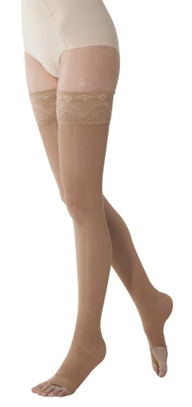 Marilyn 140 Punta Aperta Calza Autoreggente Camel 2-m