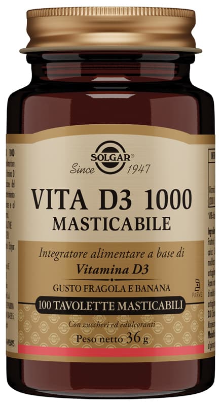 Solgar Vita D3 1000 100 Tavolette Masticabili