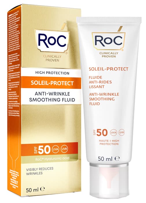 Roc Fluido Solare Viso Spf 50+ Anti-rughe Levigante 50 ml