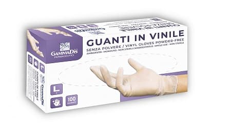 GUANTI VINIL S/POL M 100P GAMMAD