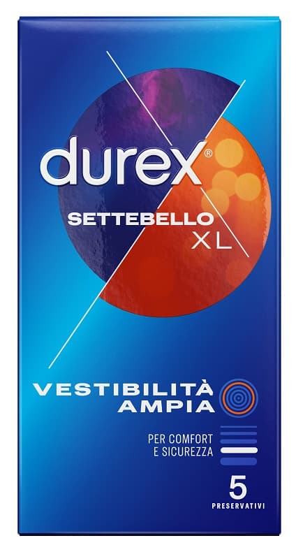 Durex Settebello Extralarge Profilattico Vestibilità Ampia 5 Pezzi
