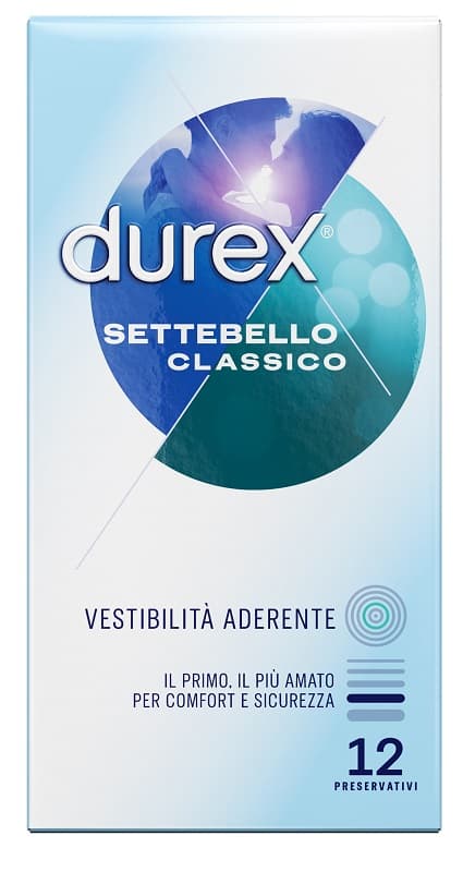 Durex Settebello Classico Profilattico Trasparente Lubrificato 12 Pezzi