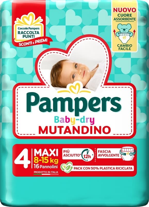 Pampers Baby Dry Mutanda 4 Maxi 8-15kg 16pz