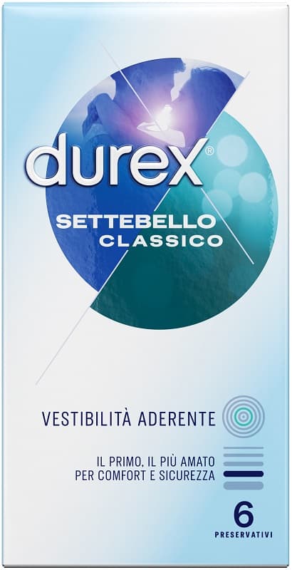Durex Settebello Classico Profilattico Trasparente Lubrificato 6 Pezzi