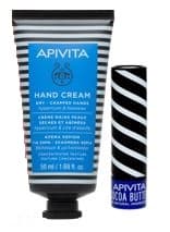 Apivita Crema Mani Secche e Screpolate Iperico 50 ml + Labbra al Burro di Cacao SPF20 4,4g