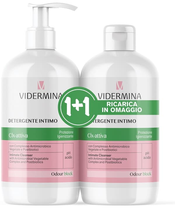 Vidermina Clx Detergente Intimo per Igiene Quotidiana Bipacco 500 ml + 500 ml