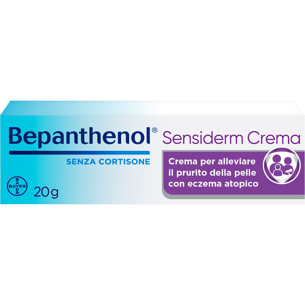 Bepanthenol Sensiderm Crema lenitiva per Dermatite Eczema e Prurito Senza Cortisone 20g