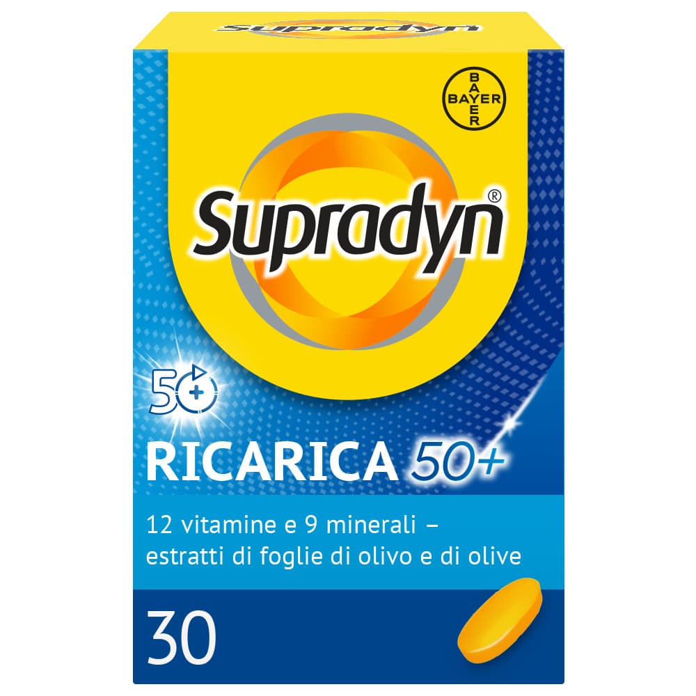 Supradyn Ricarica 50+ Integratore Vitamine Minerali e Antiossidanti 30 Compresse