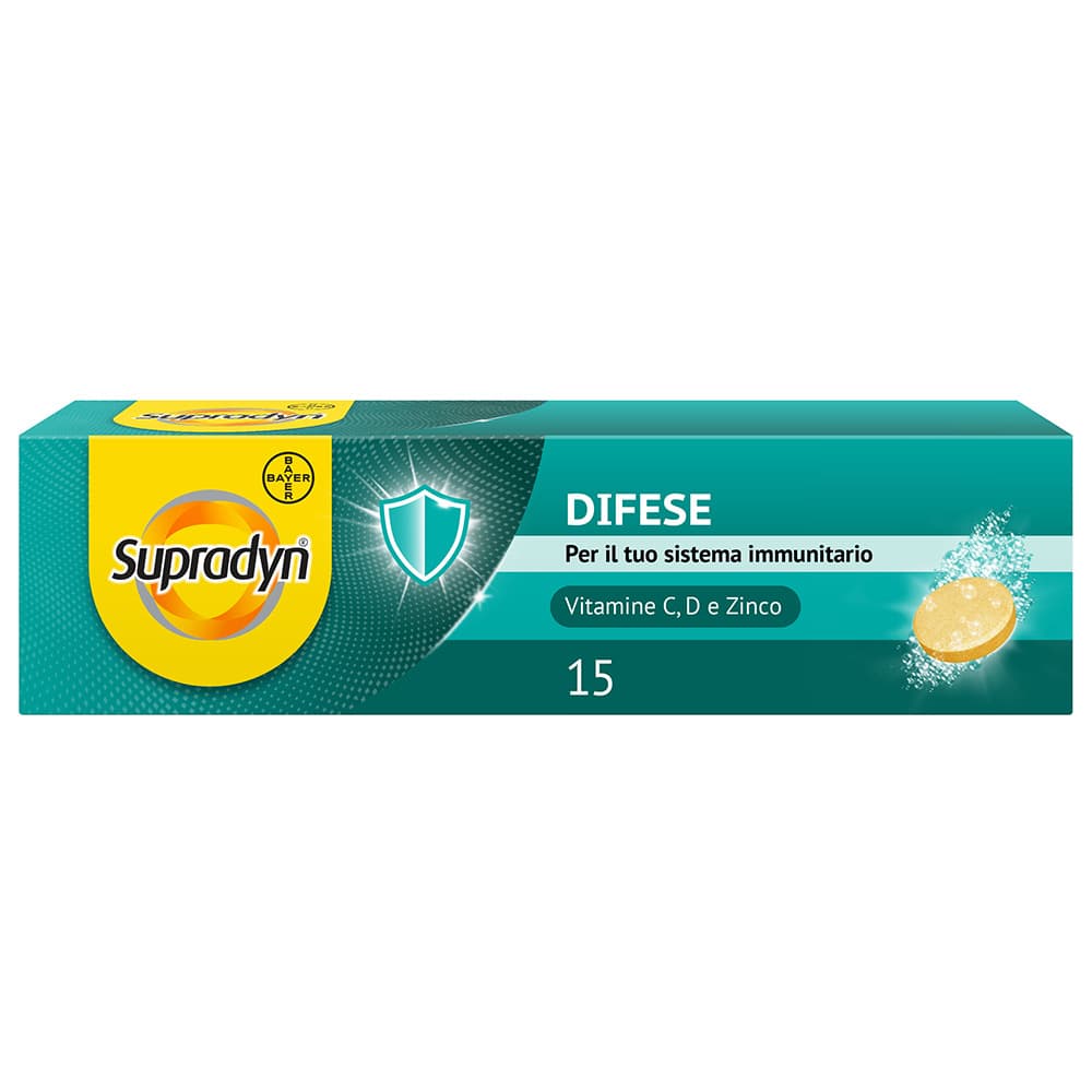 Supradyn Difese Integratore di Vitamina C D e Zinco 15 Compresse Effervescenti