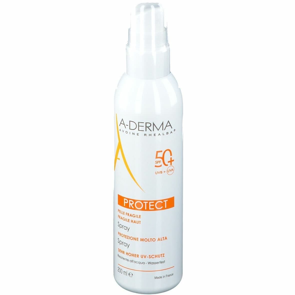 A-Derma Protect Spray Solare Corpo SPF 50+ Protezione Molto Alta 200 ml