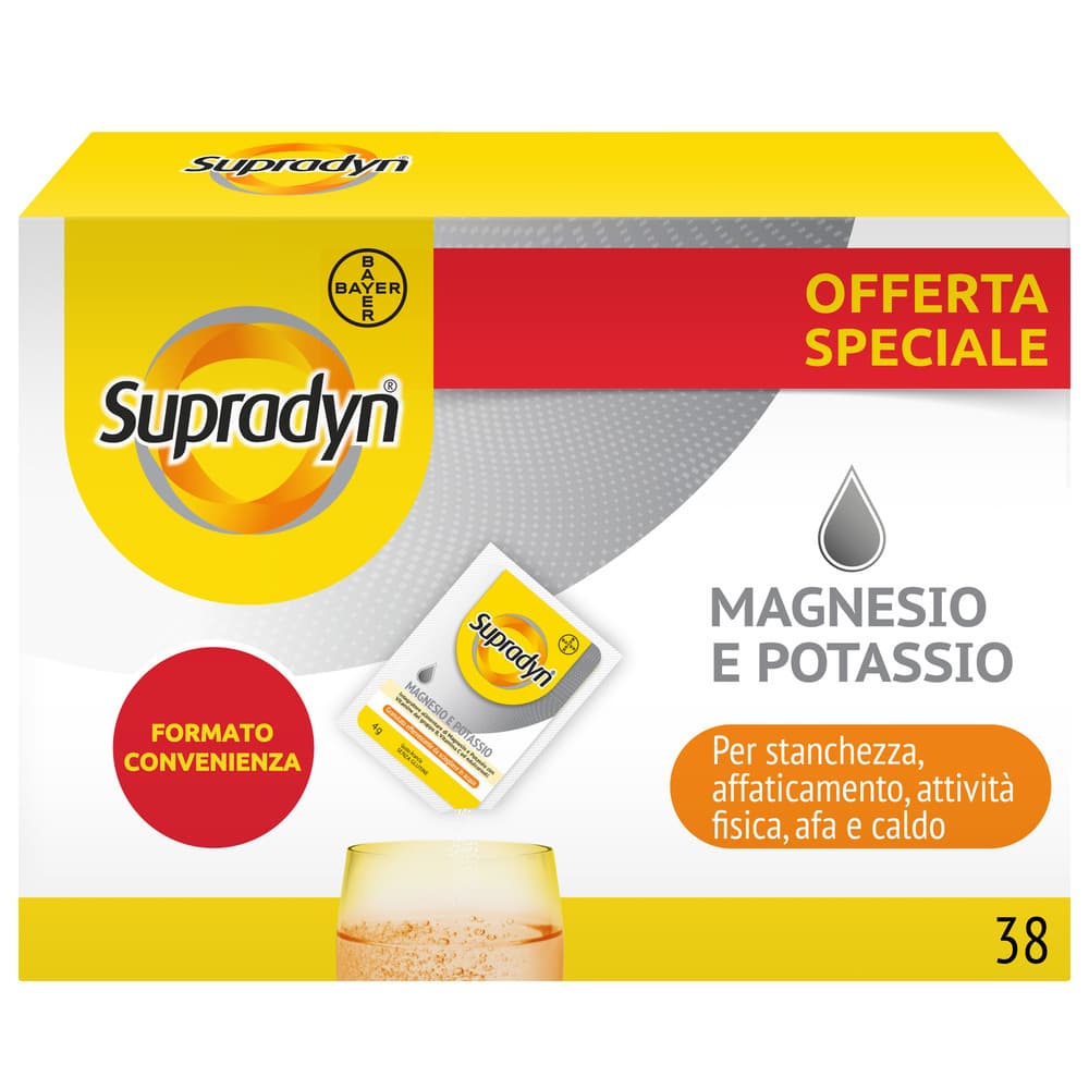 Supradyn Magnesio e Potassio Integratore sport con Vitamine B C e Minerali 24+14 Bustine