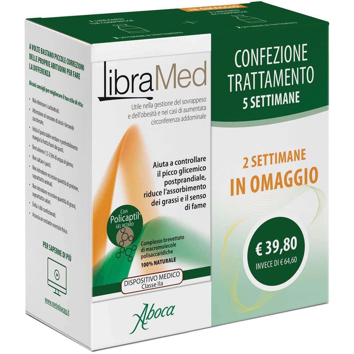 Aboca Libramed Per il Controllo del Peso Trattamento 5 Settimane 138+84 Compresse
