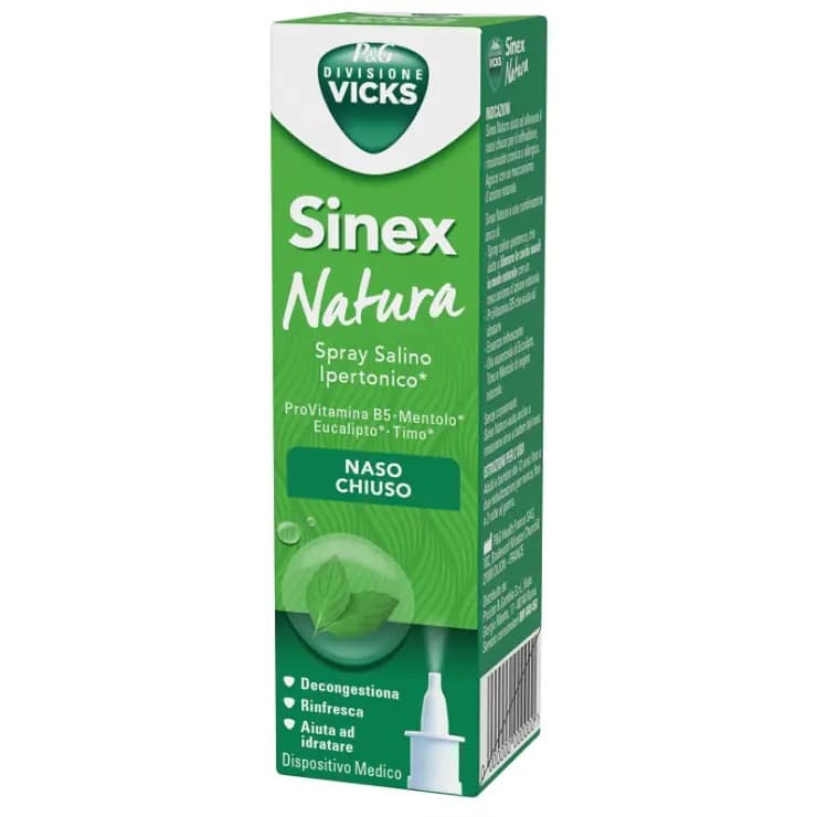 Vicks Sinex Natura Spray Salino Ipertonico Naso Chiuso 20 ml