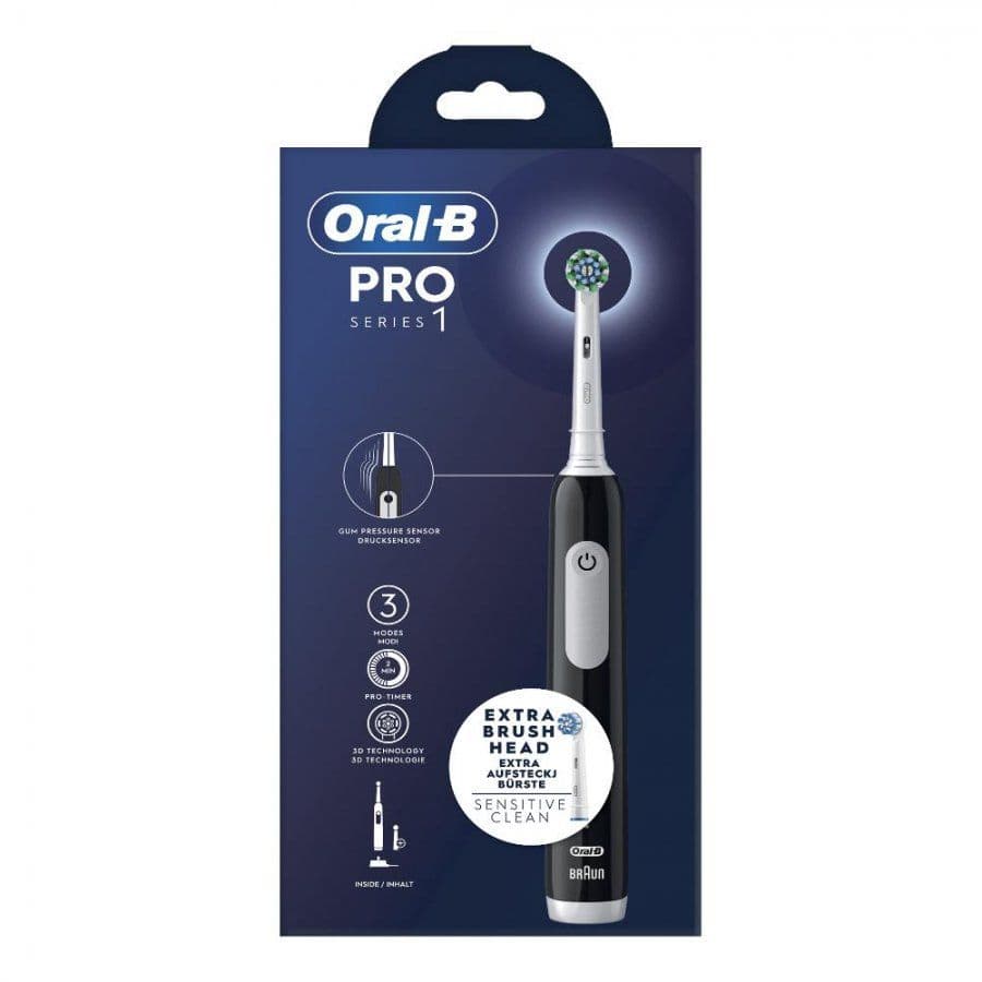 Oral-B Pro Series 1 Spazzolino Elettrico Nero + 1 Testina Di Ricambio
