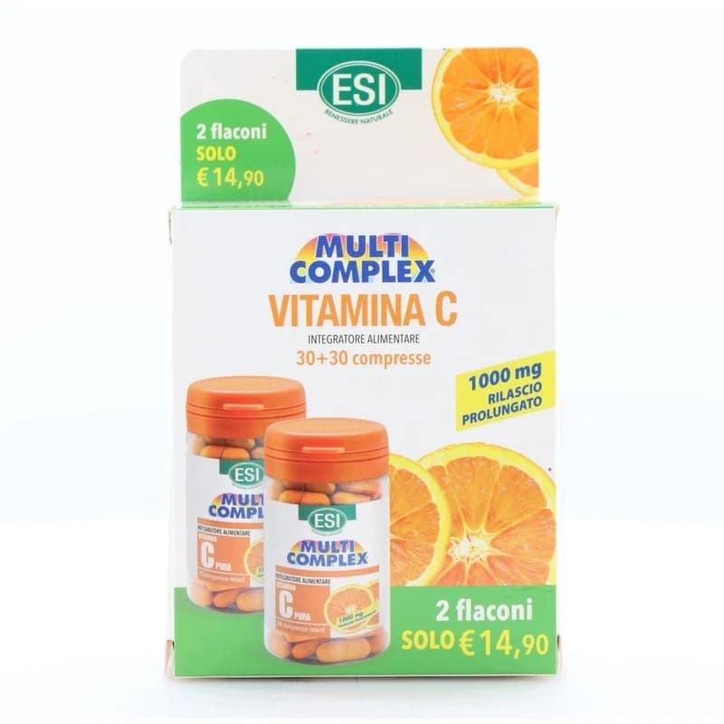 ESI Vitamina C Pura 1000mg Retard Integratore di Vitamina C 30+30 Compresse