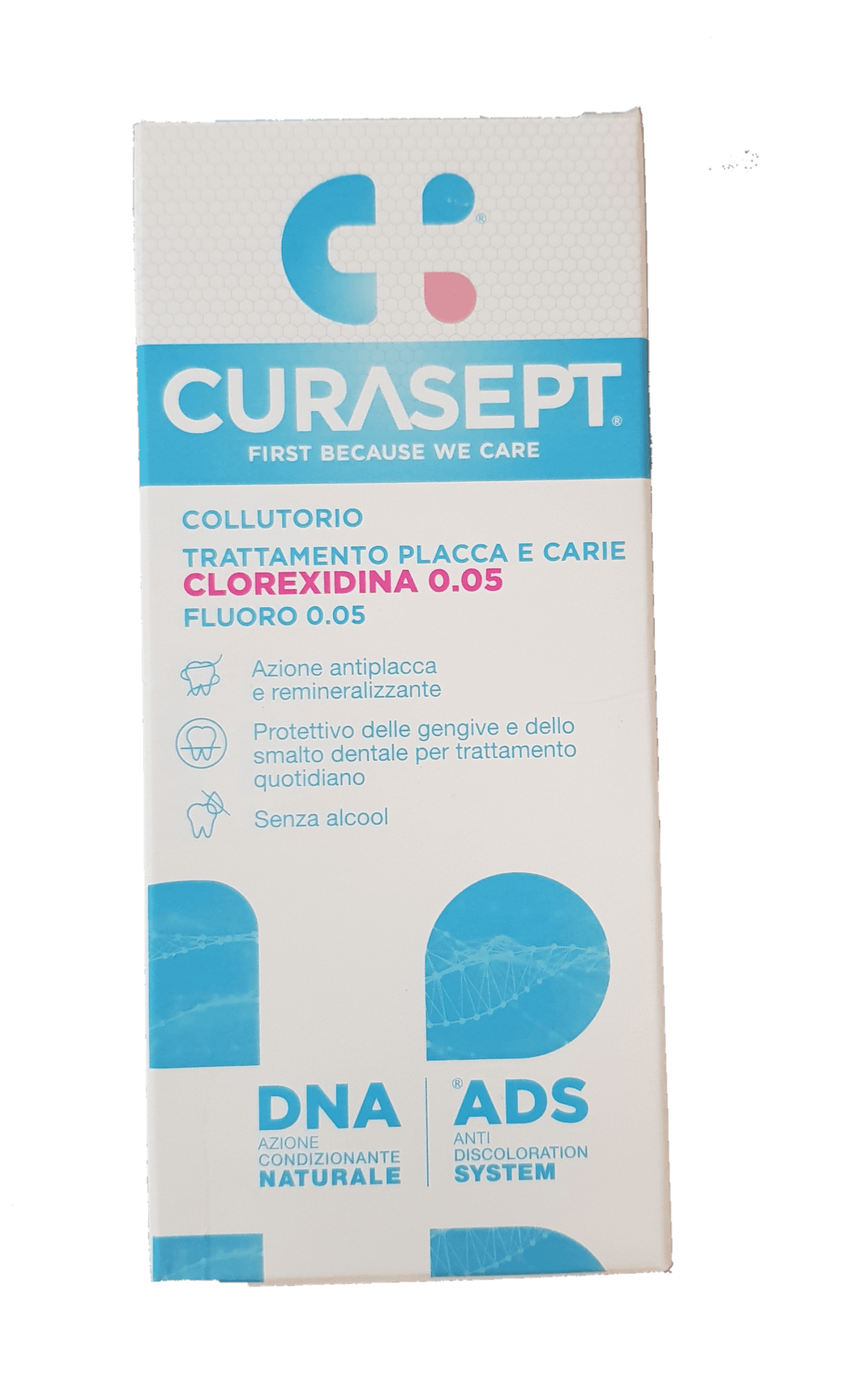 Curasept Collutorio trattamento Placca e Carie Clorexidina 0,05% + Fluoro 0,05% 200ml