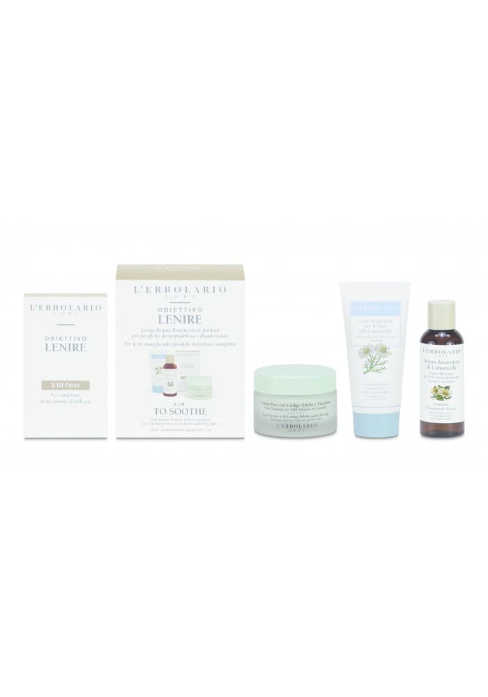 L'Erbolario Cofanetto Lenitivo Viso - Latte Detergente Viso 50 ml + Acqua Aromatica 50 ml + Crema Viso per Pelle Delicata 50 ml