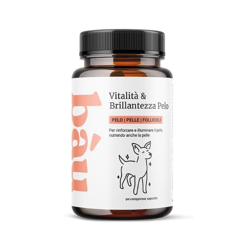 BAU COSMESI - Vitalità & Brillantezza Pelo 90 Compresse - Mangime Complementare Per Il Pelo Del Cane