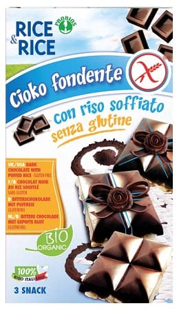 RICE&RICE CIOKO - RISO SOFFIATO E CIOCCOLATO FONDENTE 3 X 25G SENZA LIEVITO