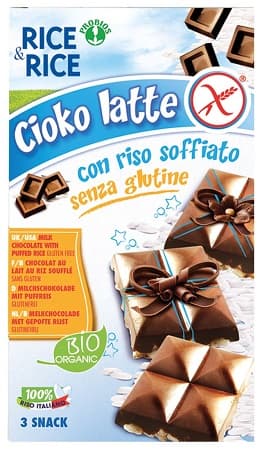 RICE&RICE CIOKO - RISO SOFFIATO E CIOCCOLATO AL LATTE 3 X 25G SENZA LIEVITO