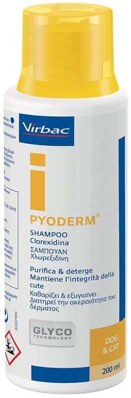 Virbac Pyoderm Shampoo Dermatologico Antibatterico Cani E Gatti 200 ml