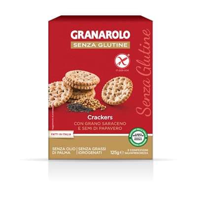 GRANAROLO CRACKER CON GRANO SARACENO E SEMI DI PAPAVERO SENZA GLUTINE 125 G