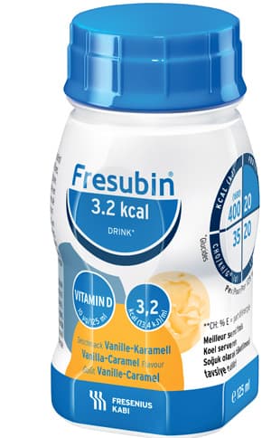 Fresubin 3,2 Kcal Drink - Proteico Gusto Vaniglia e Caramello - 4 Bottiglie x 125 ml