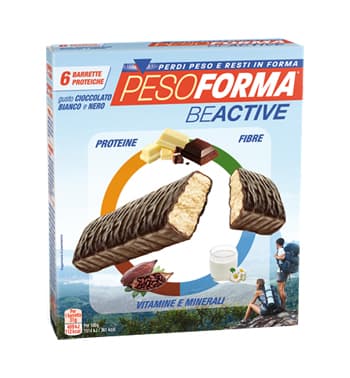 Pesoforma Beactive Snack Barrette Dietetiche Cioccolato Bianco e Nero
