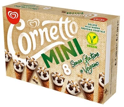 Algida new cornetto mini 8 x 40 g senza glutine vegano