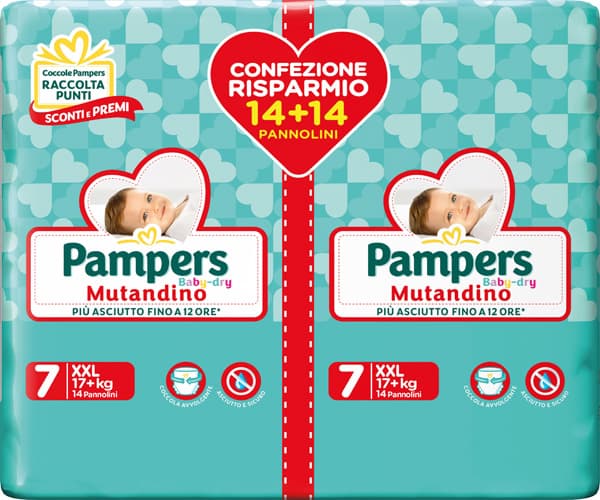 Pannolini pampers baby mutandina xxl duo dwct 28 pezzi