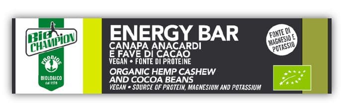 BIOCHAMPION ENERGY BAR CANAPA/ANACARDI/FAVE DI CACAO 45 G