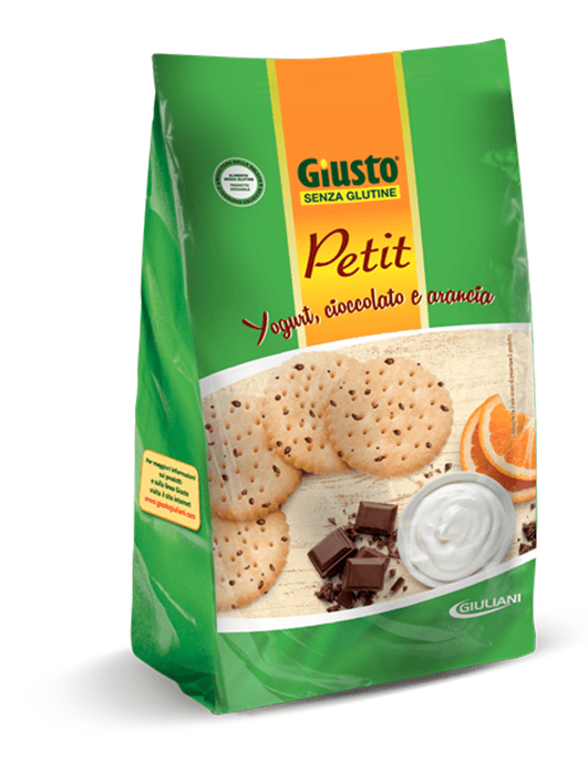 GIUSTO SENZA GLUTINE PETIT YOGURT CIOCCOLATO E ARANCIA DOPPIA TAGLIO PREZZO -20% 2X250 G