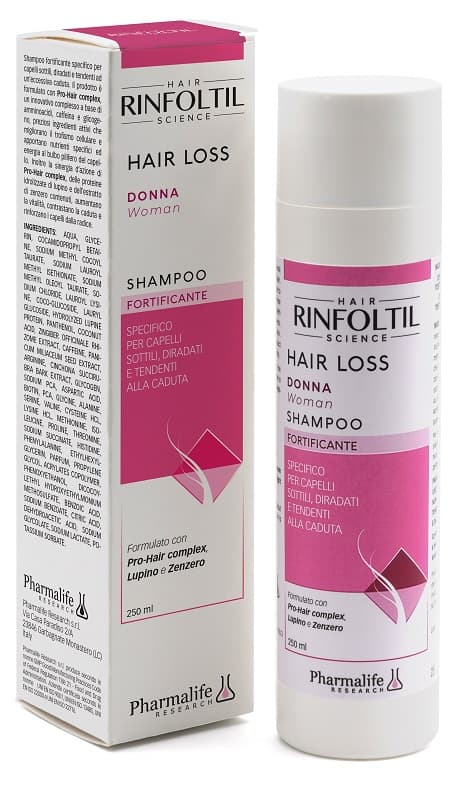 Pharmalife Research Rinfoltil Hair Loss Donna Shampoo per Capelli Sottili, 250ml