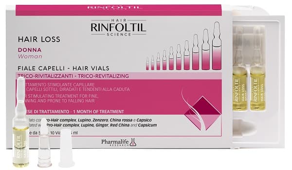 Pharmalife Research Rinfoltil Hair Loss Donna Fiale Capelli, 10 Fiale