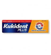Kukident Plus Doppia Azione Crema Adesiva Per Dentiere Totali E Parziali 65 g