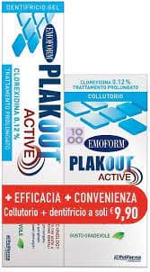 Emoform Plak Out Active Collutorio Clorexidina 0,12% 200ml + Dentifricio 75ml