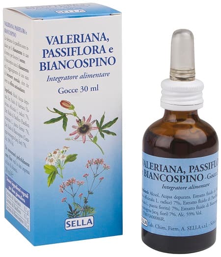 Sella Valeriana Passiflora Biancospino Integratore Sonno e Relax Gocce 30 ml