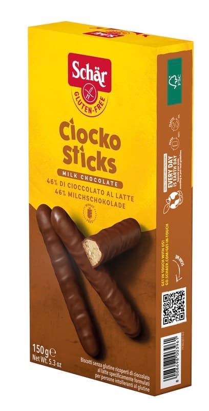 Schar Ciocko Stick Ricoperti Di Cioccolato Al Latte 150 G