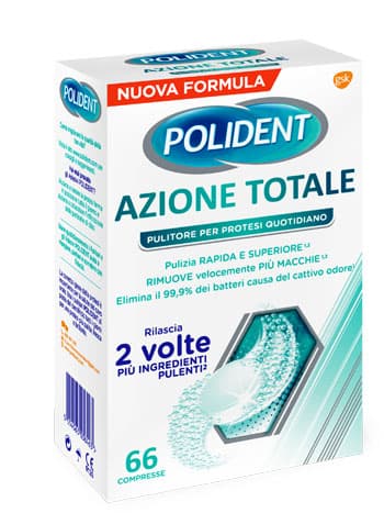 Polident azione totale pulitore per dentiere 66 compresse