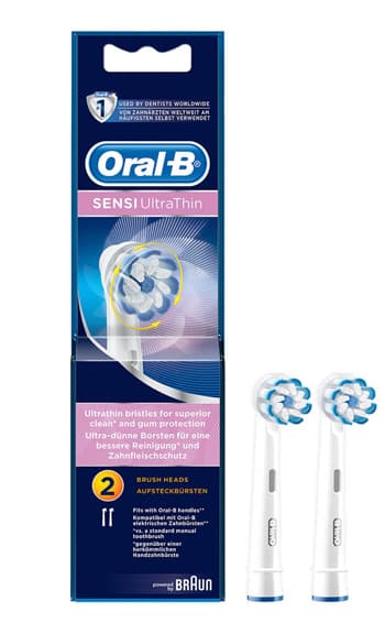 Braun oral-b ricarica eb 60 ultra thin testine di ricambio 3 pezzi