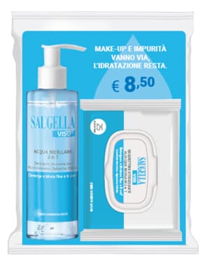 Saugella Kit Detersione Acqua Micellare 200 ml + Salviette Struccanti 25 pezzi
