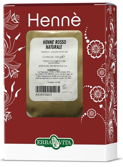 Hennè Color Capelli Rosso Naturale 100g Erbavita